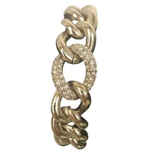 Victoria's Secret Gold Chain Bracelet Toggle Clasp with Wings Charm